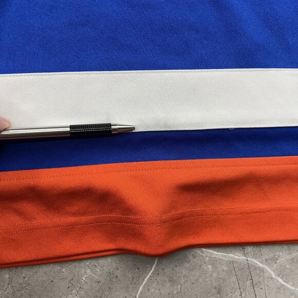 Vintage Kani Hockey Jersey Mens Large Blue Orange Hip Hop Throwback Rap Skate - Picture 13 of 16